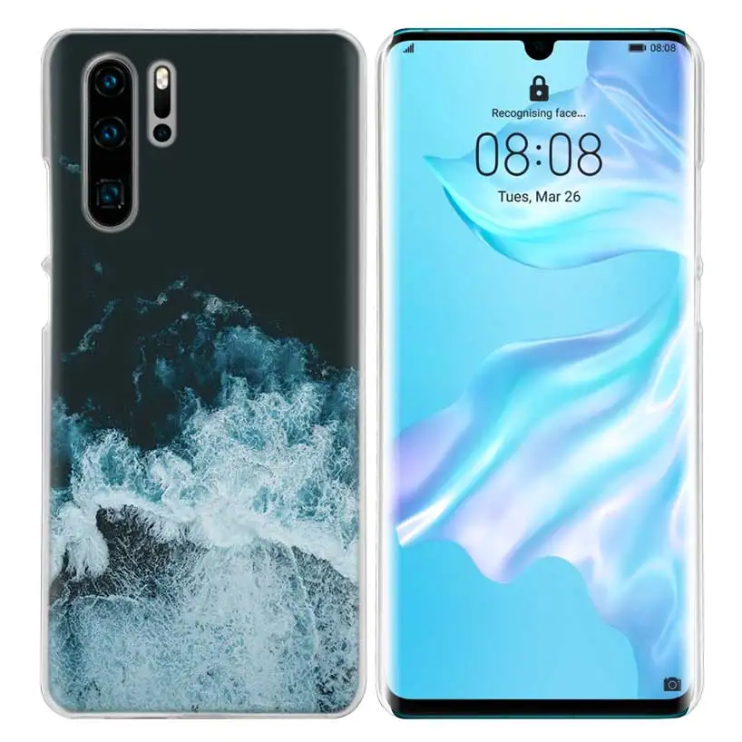 02 Жесткий чехол для huawei P30 P20 P10 mate 30 20 10 Nova 5 5i Pro Lite P Smart Z Plus волны океана воды света рефракцио - Цвет: 02