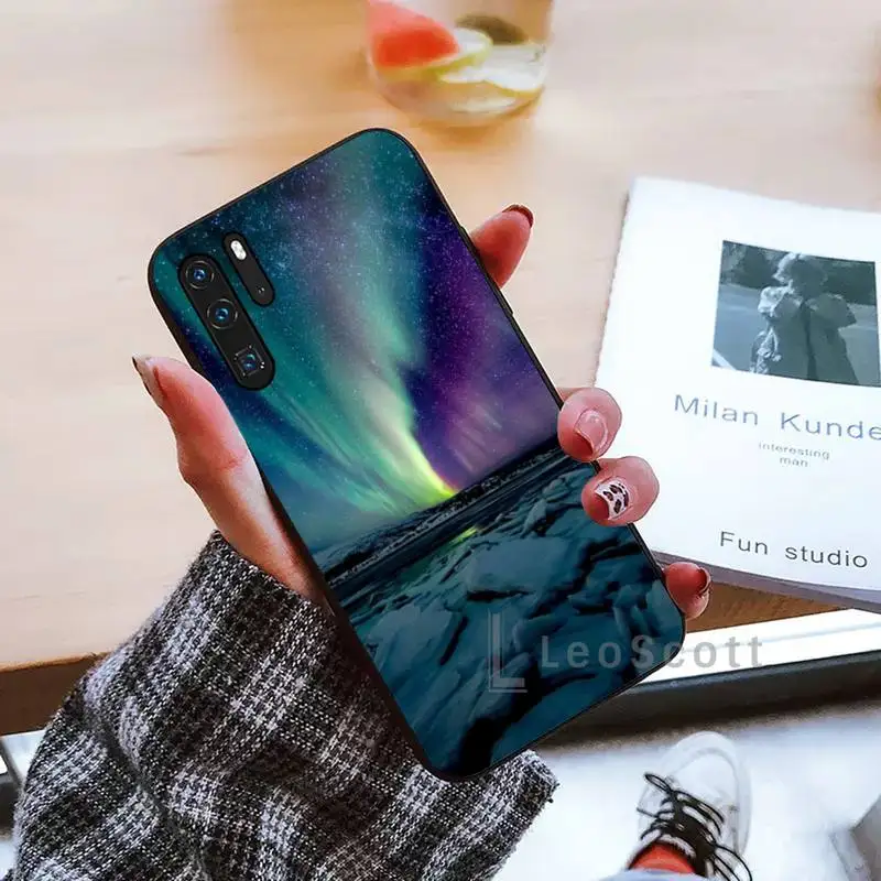 

Beautiful Aurora Phone Case For Huawei P9 P10 P20 P30 Pro Lite smart Mate 10 Lite 20 Y5 Y6 Y7 2018 2019