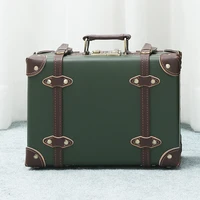 16 inch portable password suitcase mini retro leather suitcase fashion unisex handmade aluminum frame luggage custom made