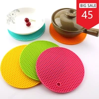 14cm round heat resistant silicone mat drink cup coasters non slip pot holder table placemat kitchen accessories onderzetters