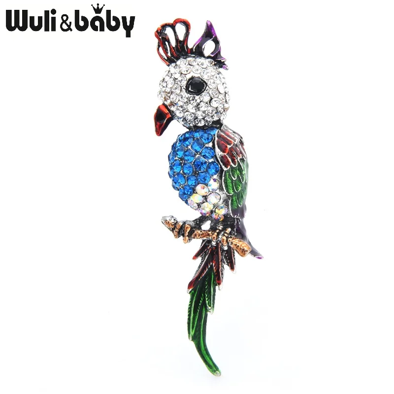 Wuli & baby синие и фиолетовые стразы броши с птицами Женская Повседневная брошь из