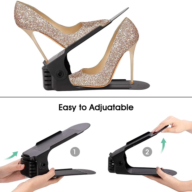 10 шт. обуви слотами Организатор регулируемый укладчик двухслойная полка для