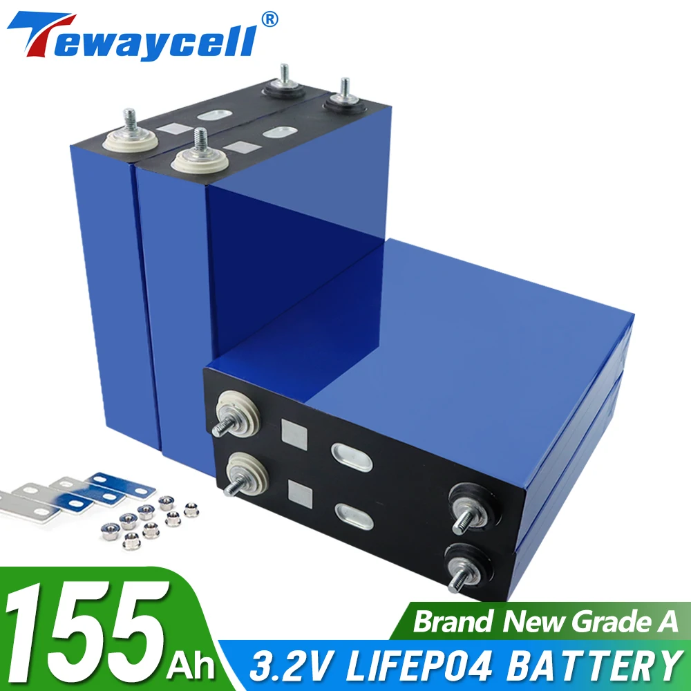 

New 155Ah Lifepo4 Battery 3.2V Rechargeable Battery Pack 12V 24V Grade A Lithium Iron Phospha DIY New Solar EU US TAX FREE