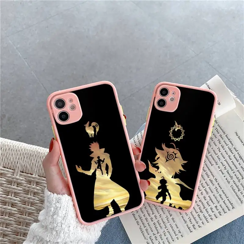 

Nanatsu no Taizai Seven Deadly Sin Phone Case For iPhone 12 11 Mini Pro XR XS Max 7 8 Plus X Matte transparent Pink Back Cover