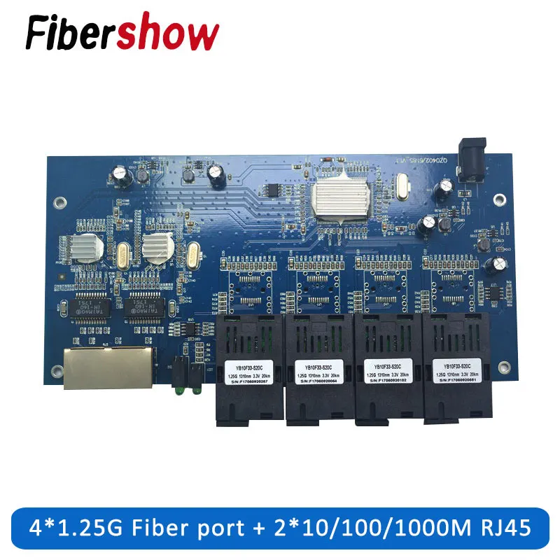 Гигабитный коммутатор Ethernet оптоволоконный оптический промышленного класса 4 1 25G