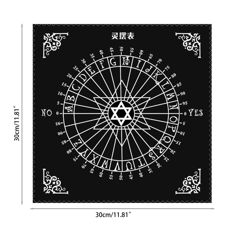 

Tarot Tablecloth Divination Tarot Card Pad Pendulum Magic Pentacle Runes Tarot Altar Table Cloth 30x30cm