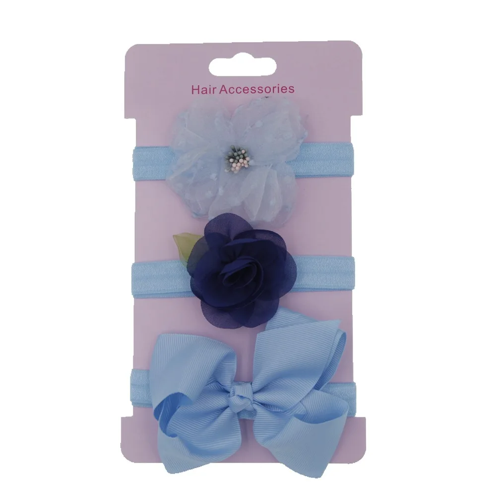 

3Pcs/Set Children Headdress Chiffon Flower Bowknot Hair Band Photography Props Birthday Party Decoration Christmas Gifts