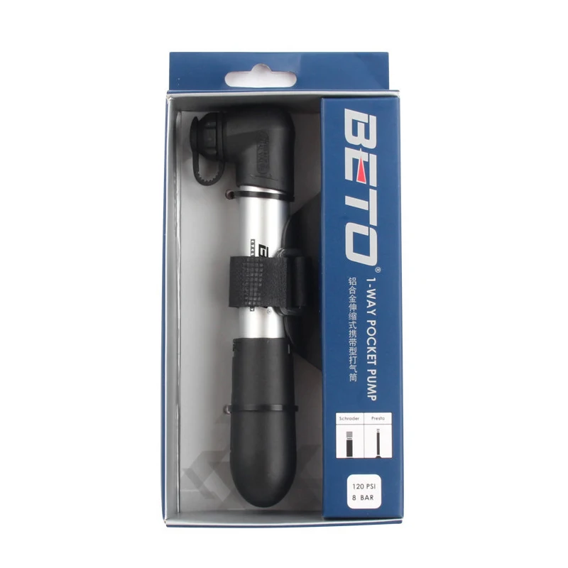 

Mini Bike Pump Potable Glueless Puncture Repair Kit 120 PSI High Pressure Bicycle Air Pump Fits Presta & Schrader