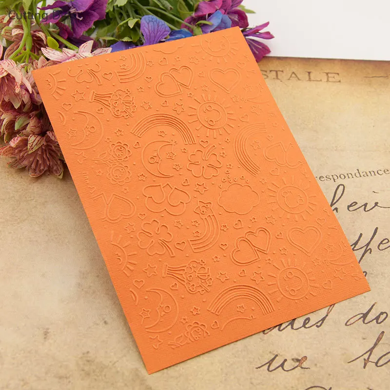 

Rainbow Pattern Plastic Embossing Folders for Diy Scrapbooking Photo Album Diy Card Paper Making Craft Template