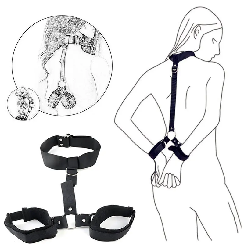 New Adult Games Erotic Sex Toys For Woman Couples Slave Neck Handcuffs Nylon Bondage Restraints Collar Fetish Sex Products
