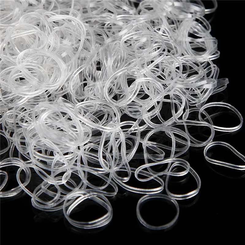 

1000pcs/pack Transparent Hair Elastic Rope Rubber Band for Women Girls Bind Tie Ponytail Holder Accessories Hair Styling Tools