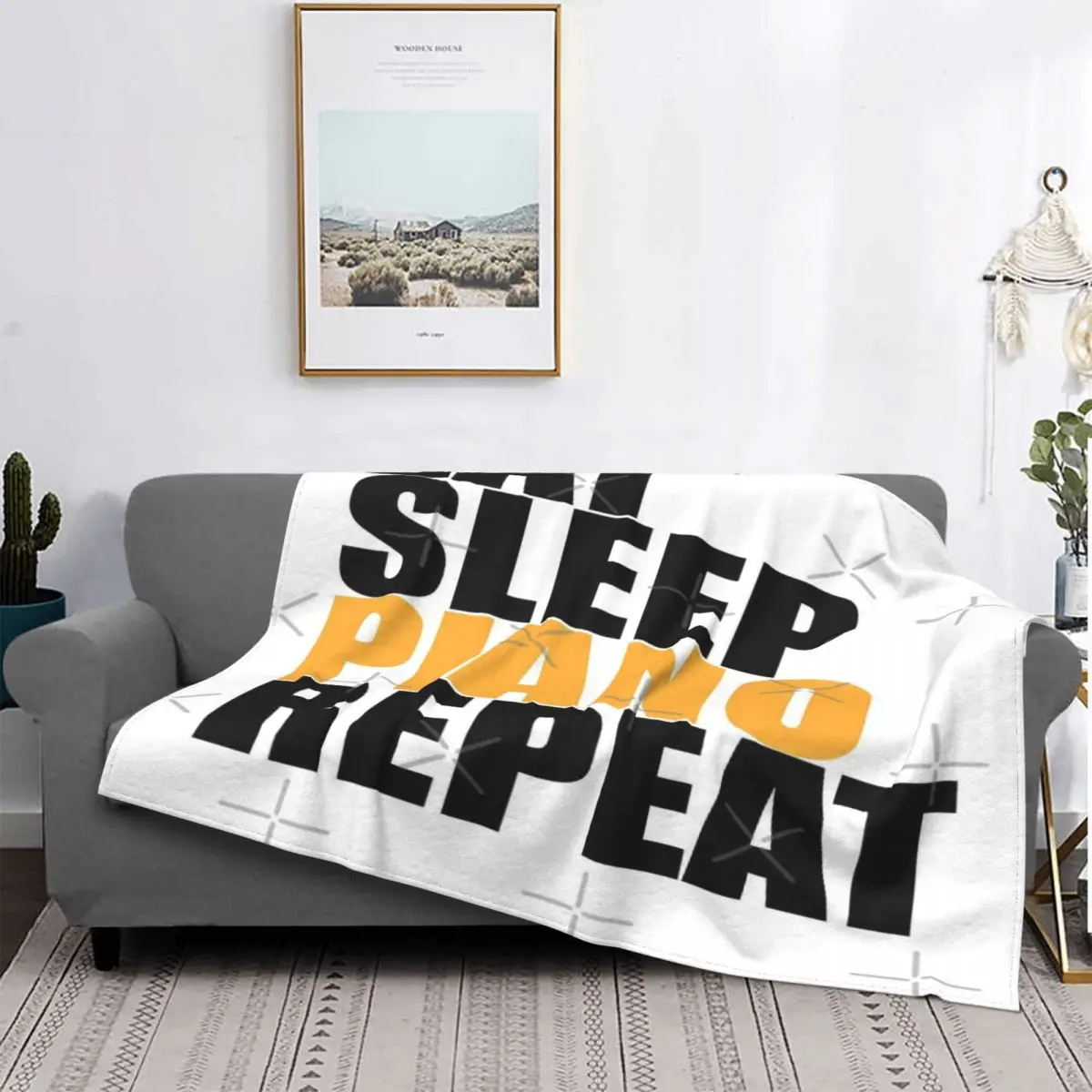 

Eat Sleep-Manta de repetide Piano, colcha a cuadros para cama, colcha double 150, textil de lujo para el доме