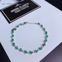 new natural emerald bracelet 925 silver ladies bracelet luxury elegant fashion trend