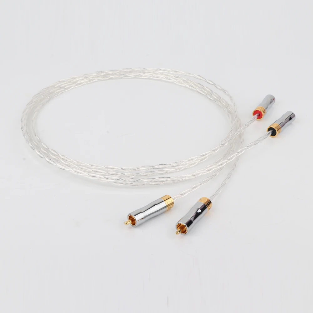 Пара 3AG Hifi 8N OCC медный посеребренный RCA к кабель штекер rca мужской аудио