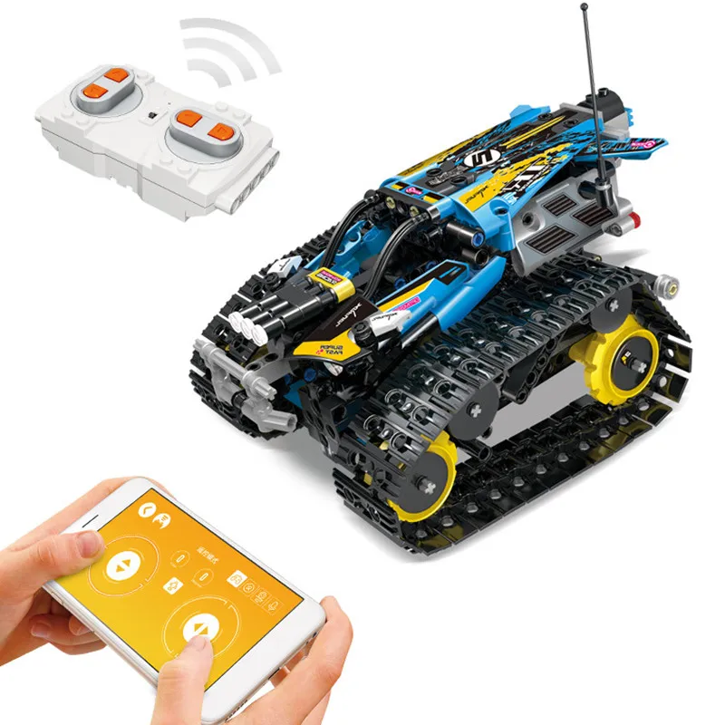 

Remote Control Building Blocks APP RC Tracked Stunt Vehicle City Off-Road Truck Bricks Assembly Toys For Children Gifts