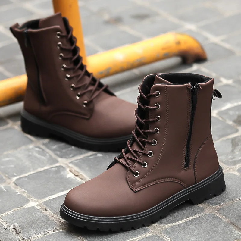 

2020 autumn and winter men's canvas boots military combat style fashion high-top military boots men's shoes comfortable sneakers
