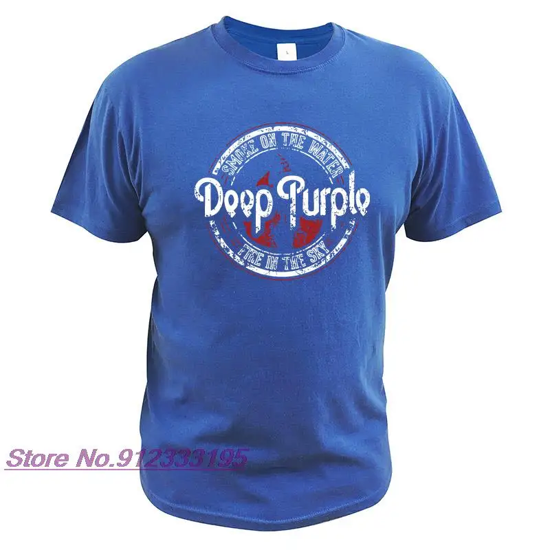 Deep Purple Tshirt Album Machine Head Smoke Song On The Water Tshirt English Rock Band 100% Cotton Basic Short Sleeve Camiseta