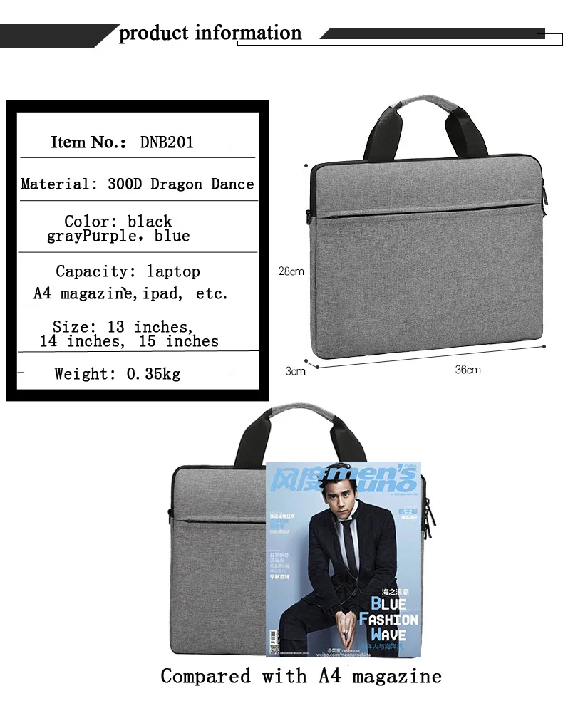 Сумка для ноутбука 13/14/15 дюймов водонепроницаемый чехол Macbook Air Pro сумка на плечо