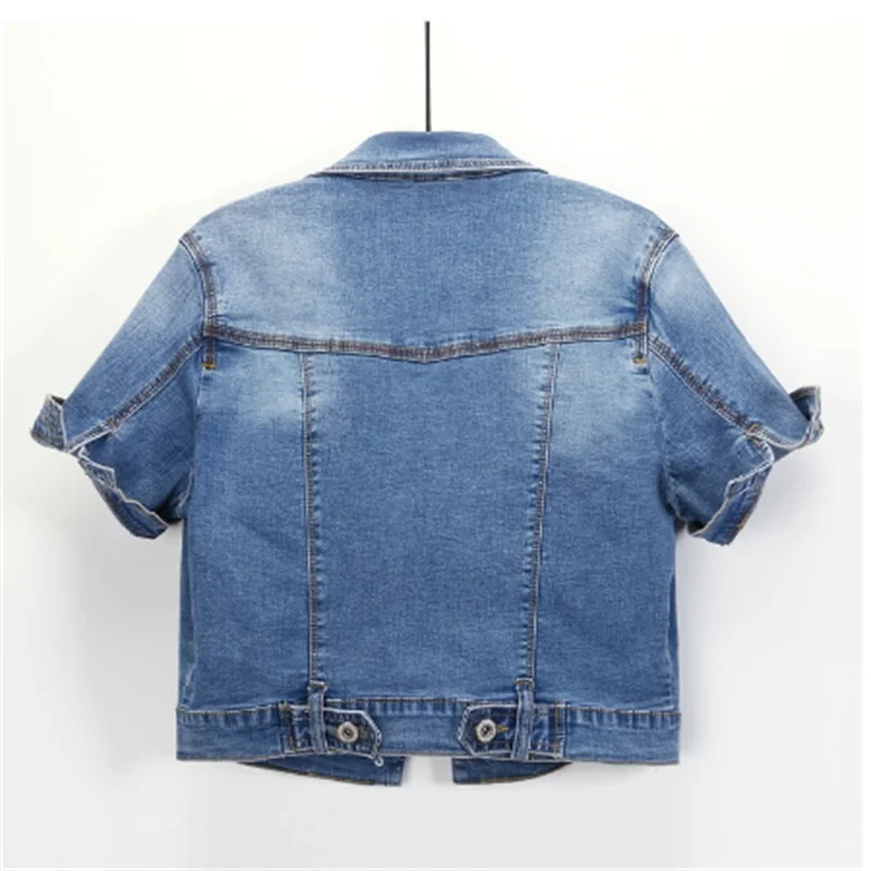 Короткая джинсовая куртка женские джинсы 2021 с коротким рукавом женская мода