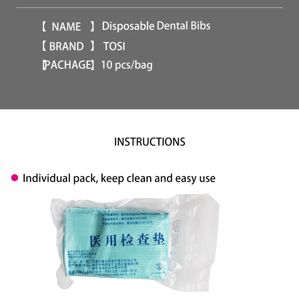 10 шт зубные пациента хлопковые нагрудники одноразовые стоматологические шарф