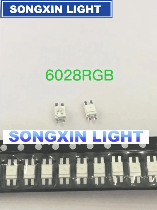100pcs SMD 3528/6028 RGB светодиодный общий анод чип SMT триколор (красный зеленый синий) 1210