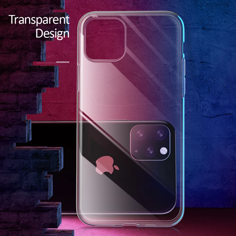 USAMS Transparent TPU Case for iPhone 11 Max Ultra-thin Thickness Back Cover Coque 2019 Shockproof Shell Phone |