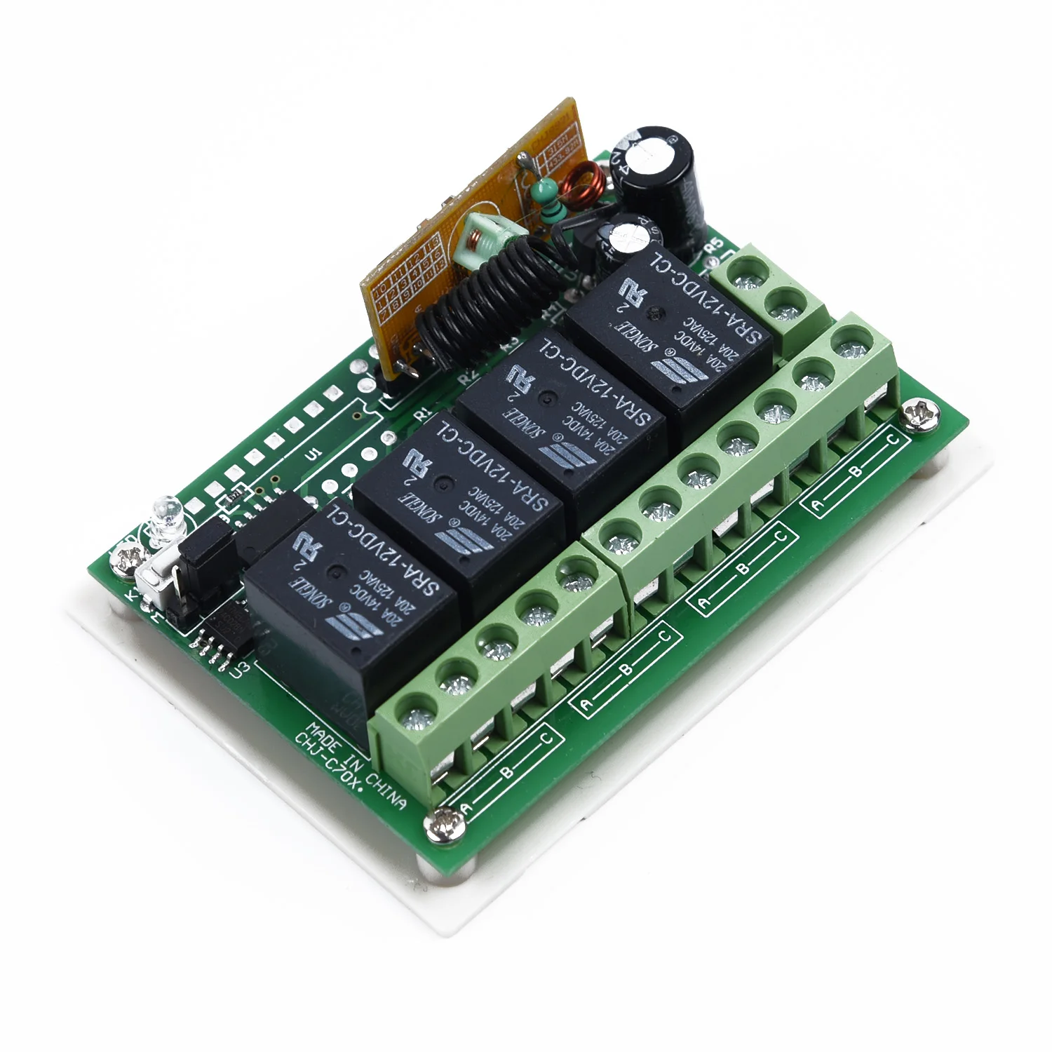 

Wireless Remote Control 4 Buttons Transmitter And Receiver Set For Relay Switch