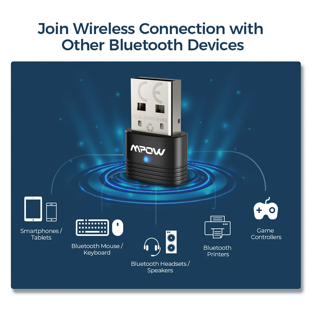 Mpow Bluetooth 5 0 USB адаптер беспроводной ключ приемник передатчик 2 в 1 аудио для ПК