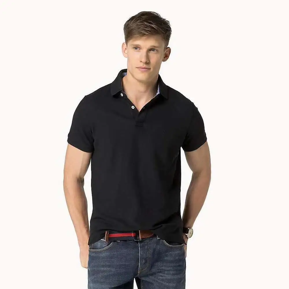 Hombre Топ tommi рубашка поло с коротким рукавом мужская camisa вышитая Мужская высокого