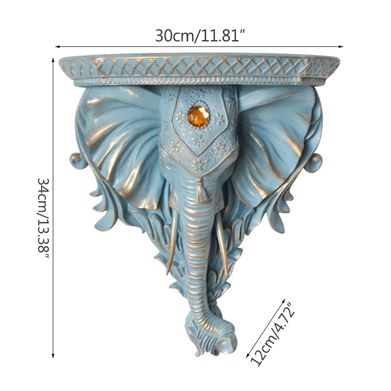 

Fengshui Decoration Elephant Crafts For Home Decoration Accessories Wall Decor Storage Sundries Holder Resin Figurines Shelf