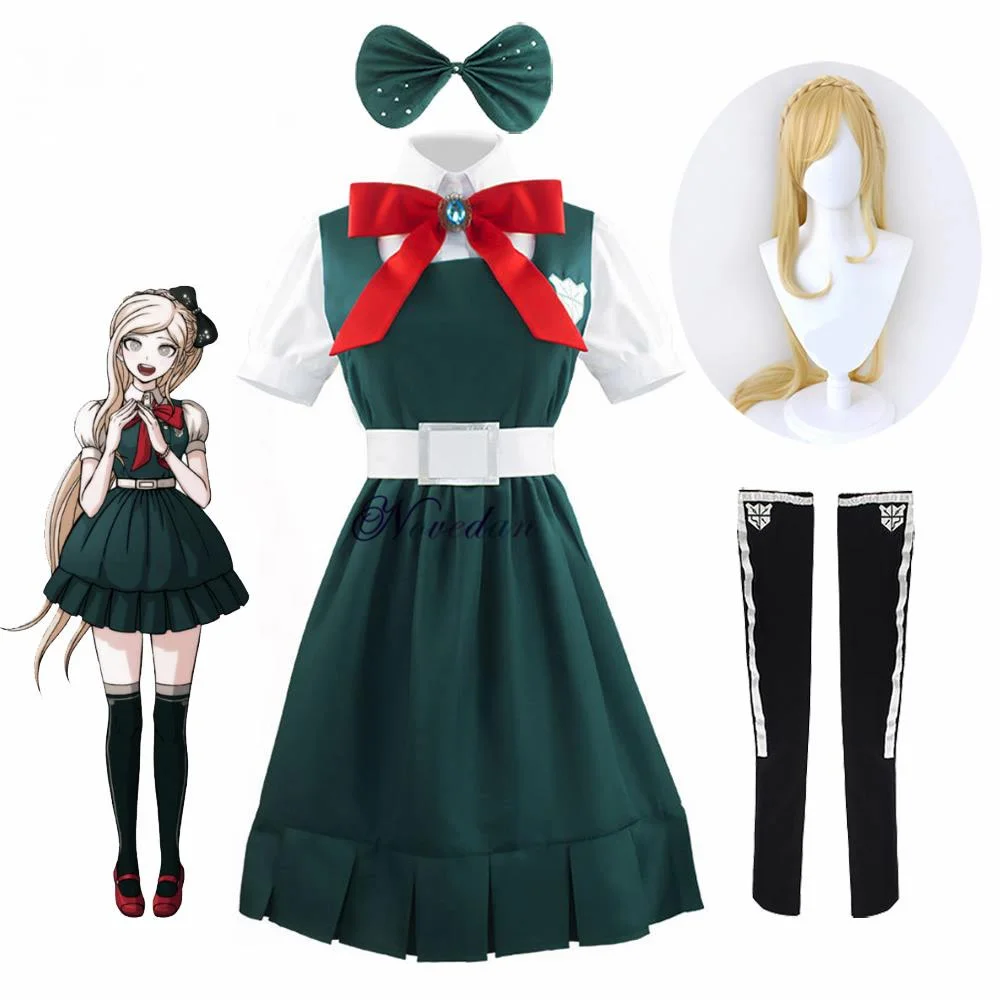 

Anime Danganronpa 2 Despair Sonia Nevermind Cosplay Dress Woman Party Halloween Costume JK School Uniform And Wig