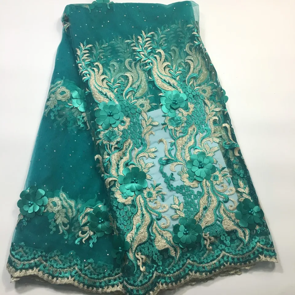 Высококачественная нигерийская кружевная ткань 2021 с бусинами африканская