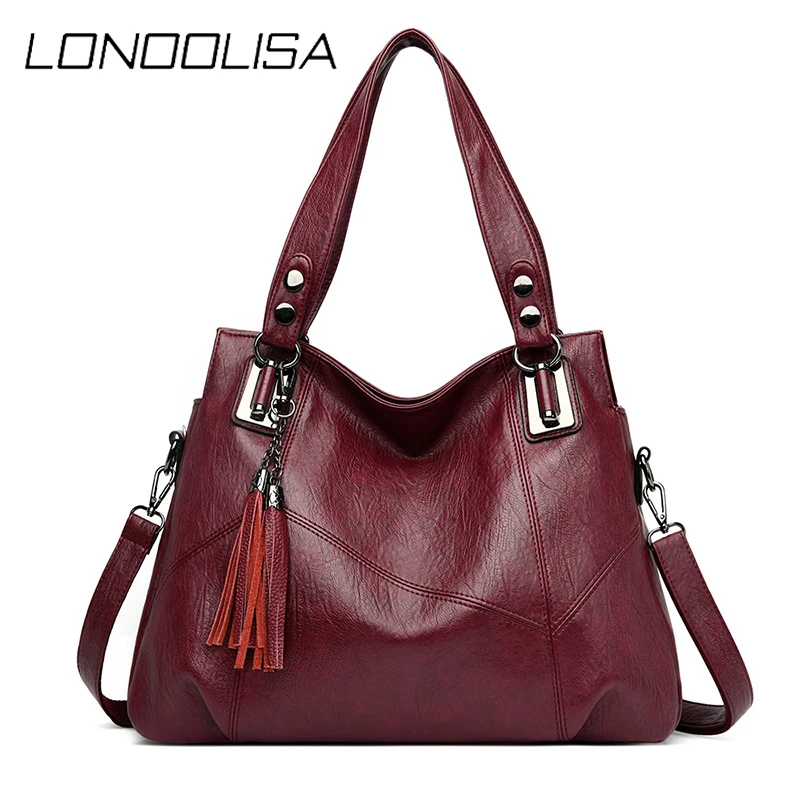 

Сумка-тоут женская из экокожи, модный саквояж на плечо с кисточками, Роскошный дизайнерский чемоданчик кросс-боди