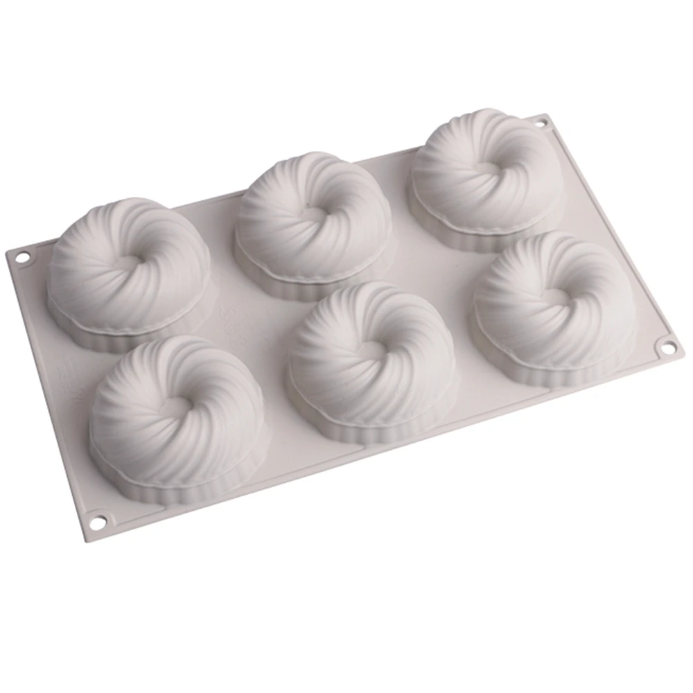 6 cavity вихревой силиконовые формы для выпечки муссов и десертов силиконовый 3D