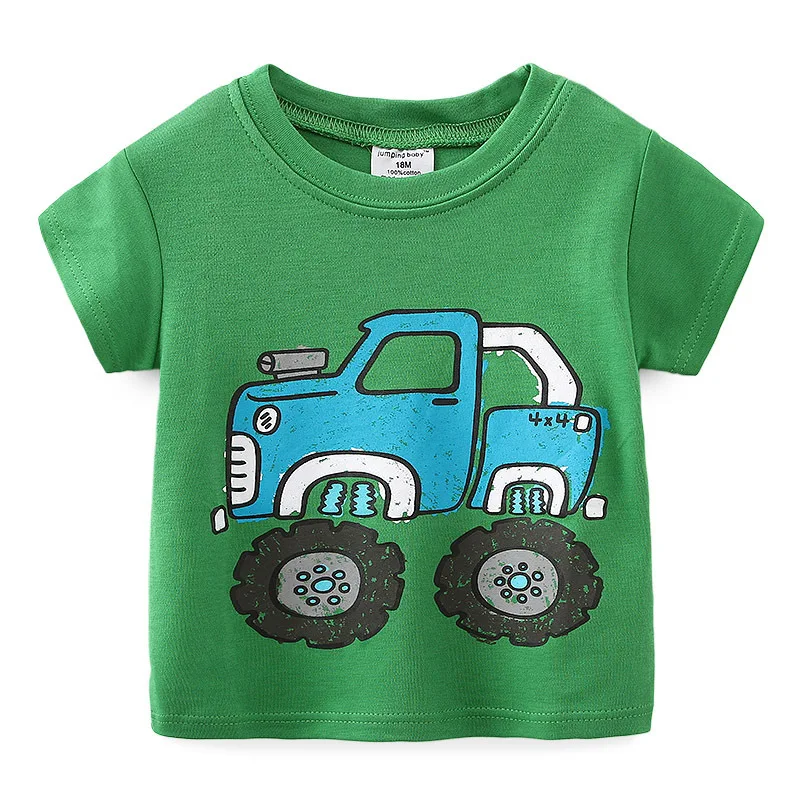 T8063 Jumpingbaby/ г. Футболка для мальчиков; Детские футболки; летние топы; футболки для девочек; koszulka Tracktor koszulki meskie roupa menina Enfant - Цвет: T8063