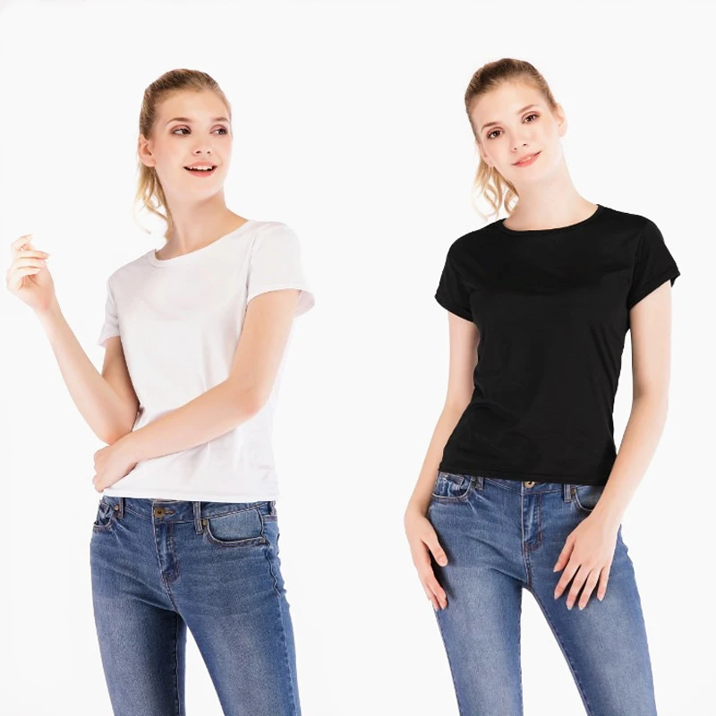 

Summer fashion new white short-sleeved t-shirt women's bottoming shirt solid color slim short half-sleeved tight top