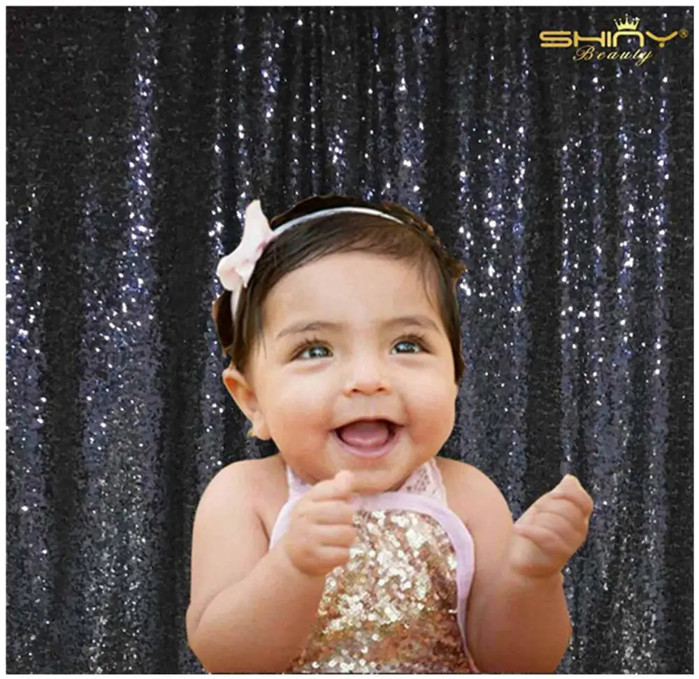 Полночно Синие Вечерние Декорации занавески 48x120 дюймов Блестящий Фон Свадебный