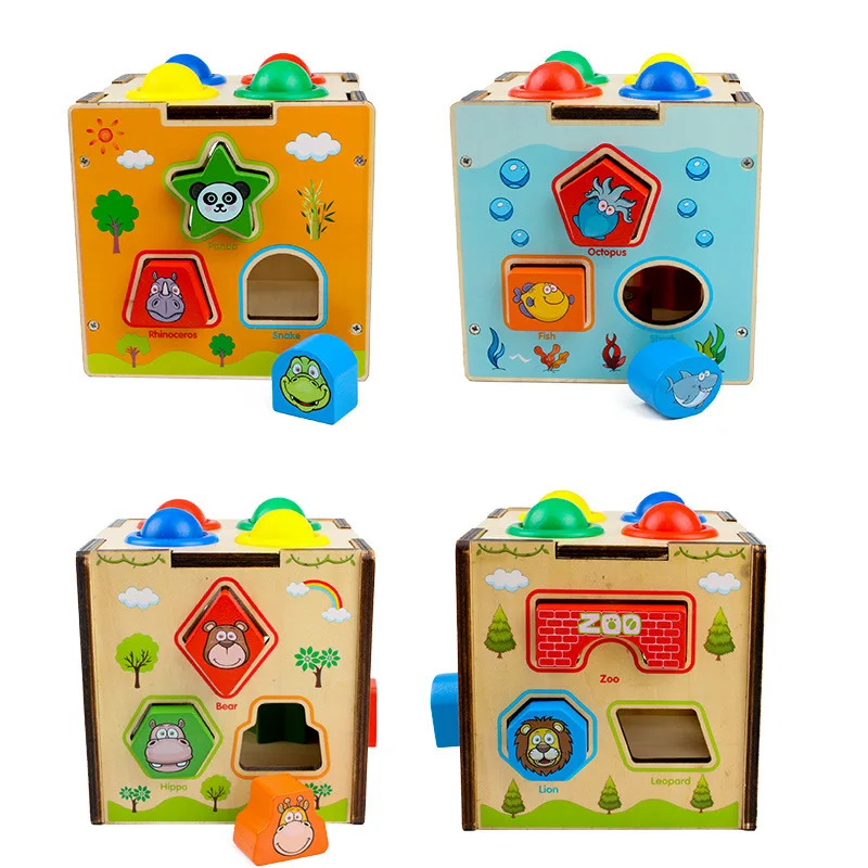 Детские игрушки для познания животных деревянные классические красочные