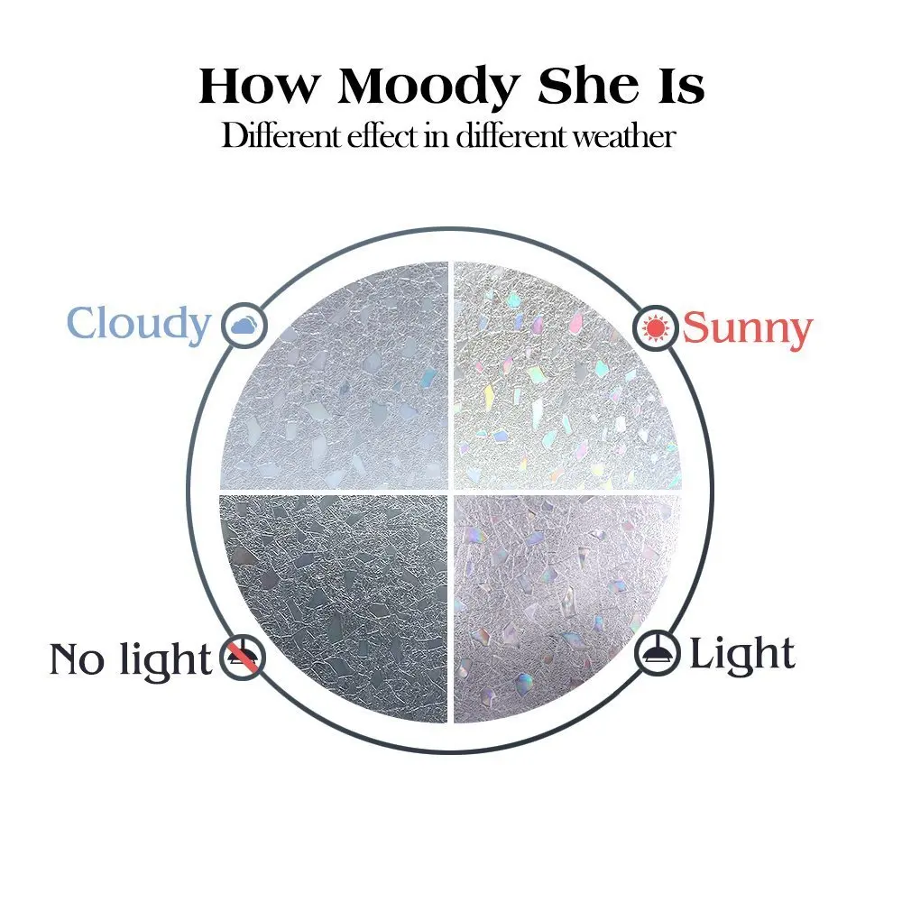 

Vinyl for Glass Windows,Removable Privacy 3D Window Film,Static Cling Non Adhesive Heat Light Blocking Window Tint Clings