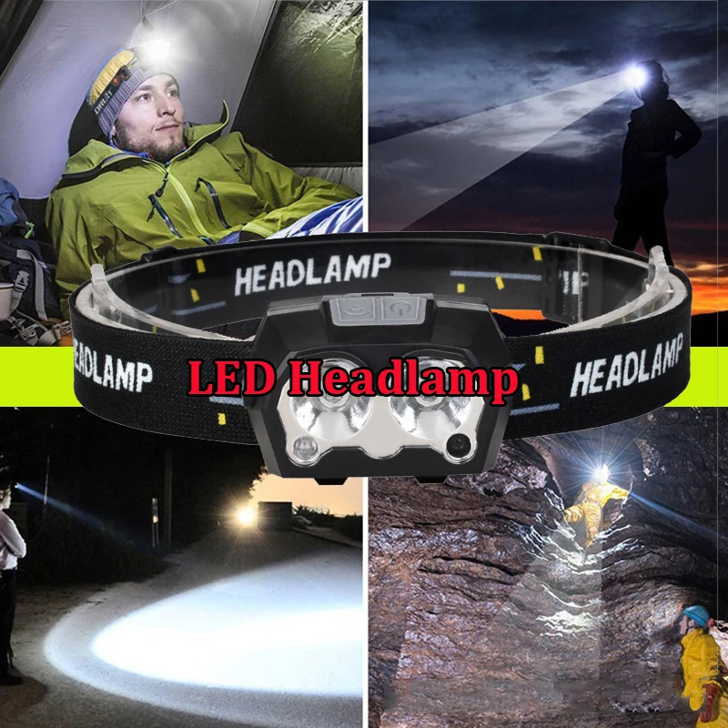 

Super Bright 8000Lm LED Headlight USB Rechargeable Headlamp Flashlight Body Motion Sensor Head Torch Light Lamp Running Fishing