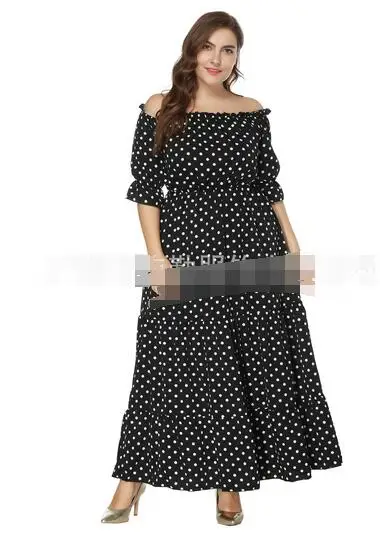 Богемное стильное длинное платье в горошек летнее женское сексуальное с вырезом