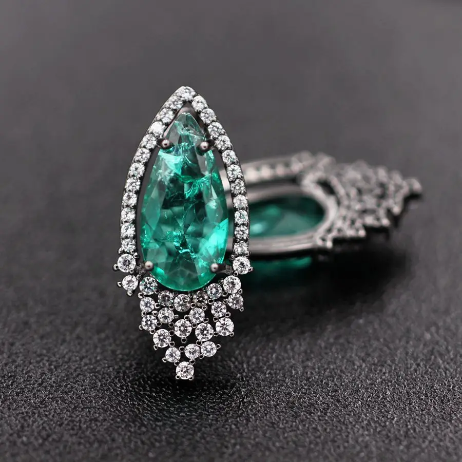 Роскошные цветочные серьги-гвоздики с подвесками белые высококачественные AAA