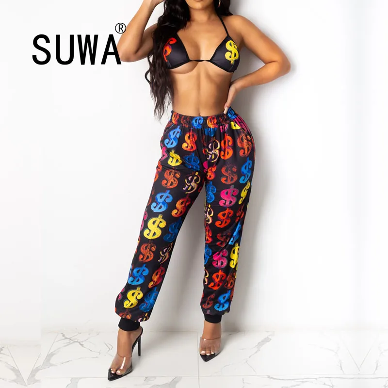 

2020 New Product Tie Dye Joggers Legging Women Trousers High Waisted Pants Trendy Chic Party Club Baggy Fashion Clothes