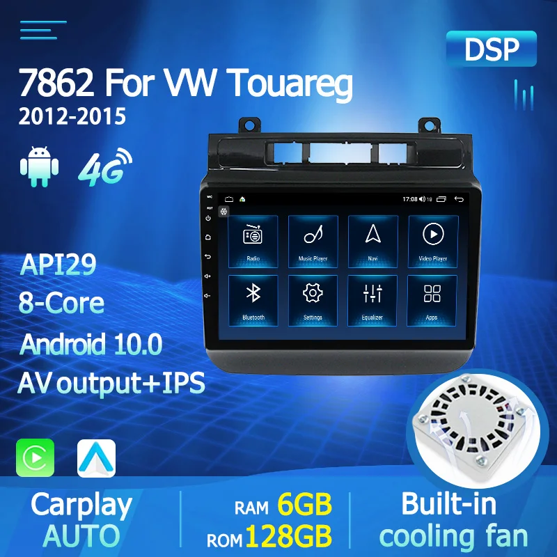 Автомобильный радиоприемник 6 ГБ + 128 Android 10 0 GPS 4G LTE для Volkswagen VW Touareg 2012 2015