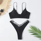 Бразильские бикини, из двух предметов, микро бикини с высоким вырезом, купальники с маленькой чашкой, стринги, летняя пляжная одежда, 2021