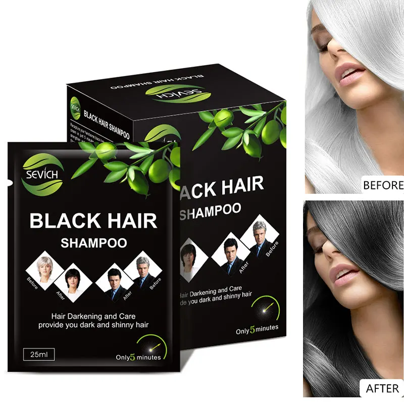 5pcs/lot Sevich Makeup Brand Black Hair Dye Only 5 Minutes Grey Removal Coloring Hairstyle | Красота и здоровье
