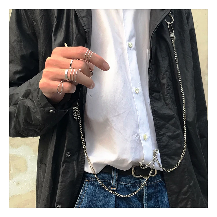 HZ 2019 новые преувеличенные винтажные Многослойные кольца из металлического