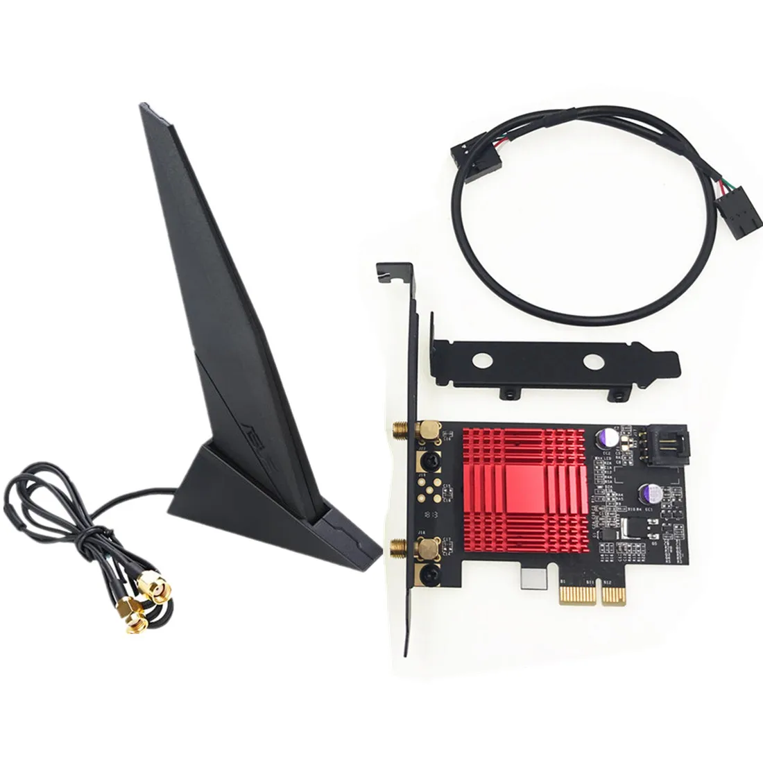 Настольный двухдиапазонный адаптер Intel AX200 2400 Мбит/с PCI E 1X ASUS 2T2R AC88U для антенны
