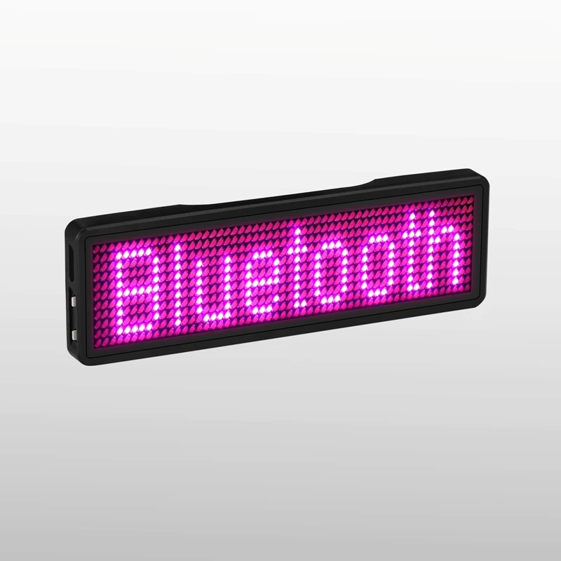 Bluetooth светодиодный знак Перезаряжаемые светодиодный именной ярлык 11*55 широкий светодиодный товарный знак с магнитом и булавки для вечерние события совещание