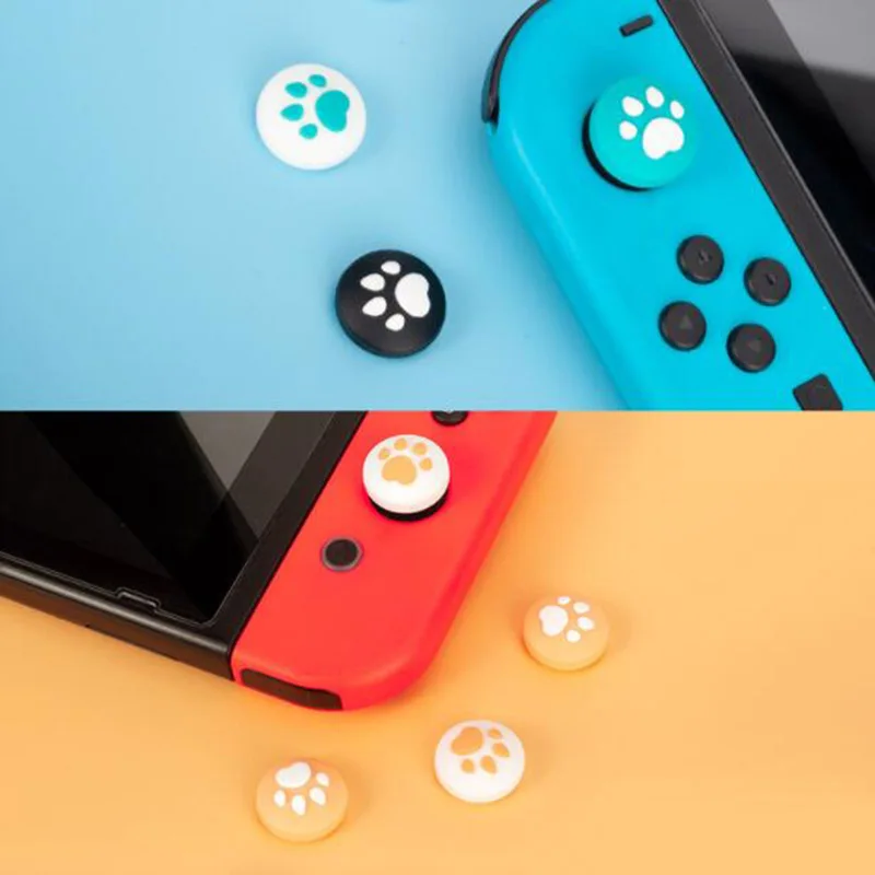 Lovely Cat Paw Thumb Stick Grip Cap Joystick Cover For Nintendo Switch Lite Nintend NS Joy-Con Controller joypad Thumbstick Case |